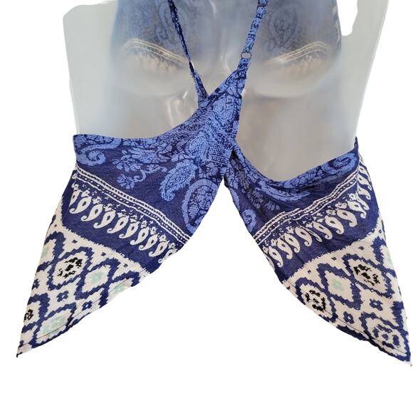 Free People Stevie Tribal Print Spaghetti Low Back Cami Tank Top Size Medium - Picture 6 of 9